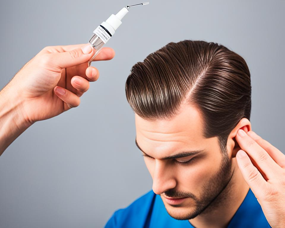 Minoxidil application for hair growth